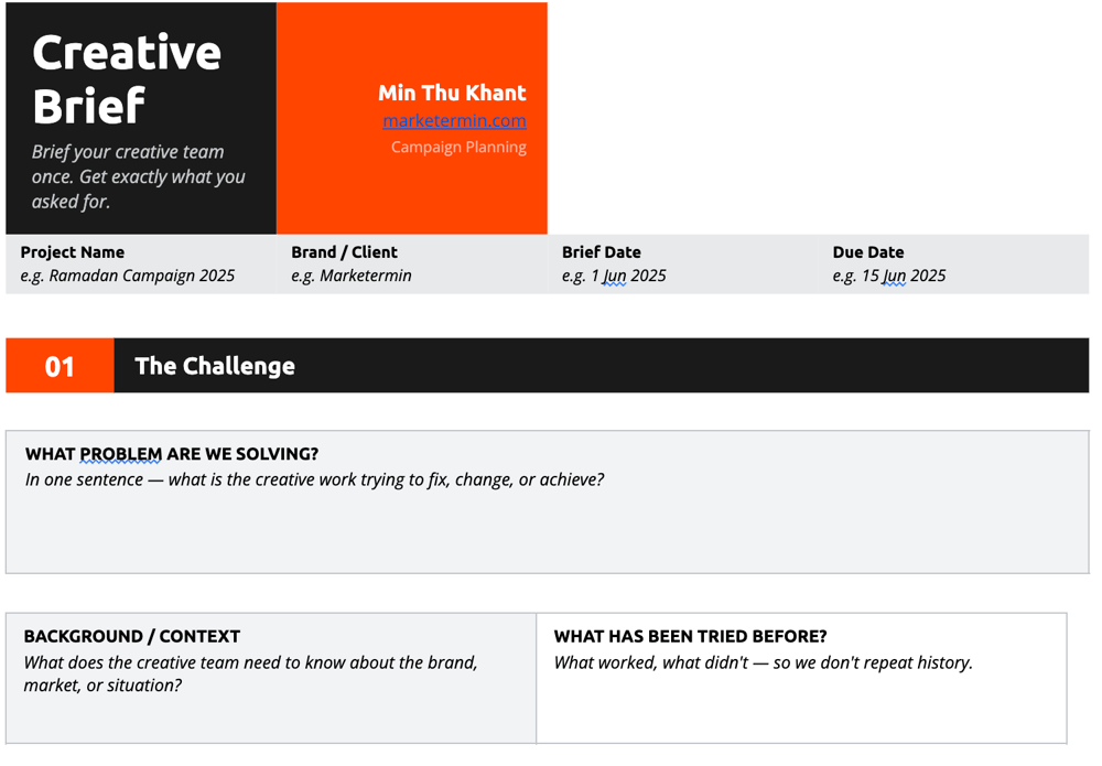 Creative Brief Template